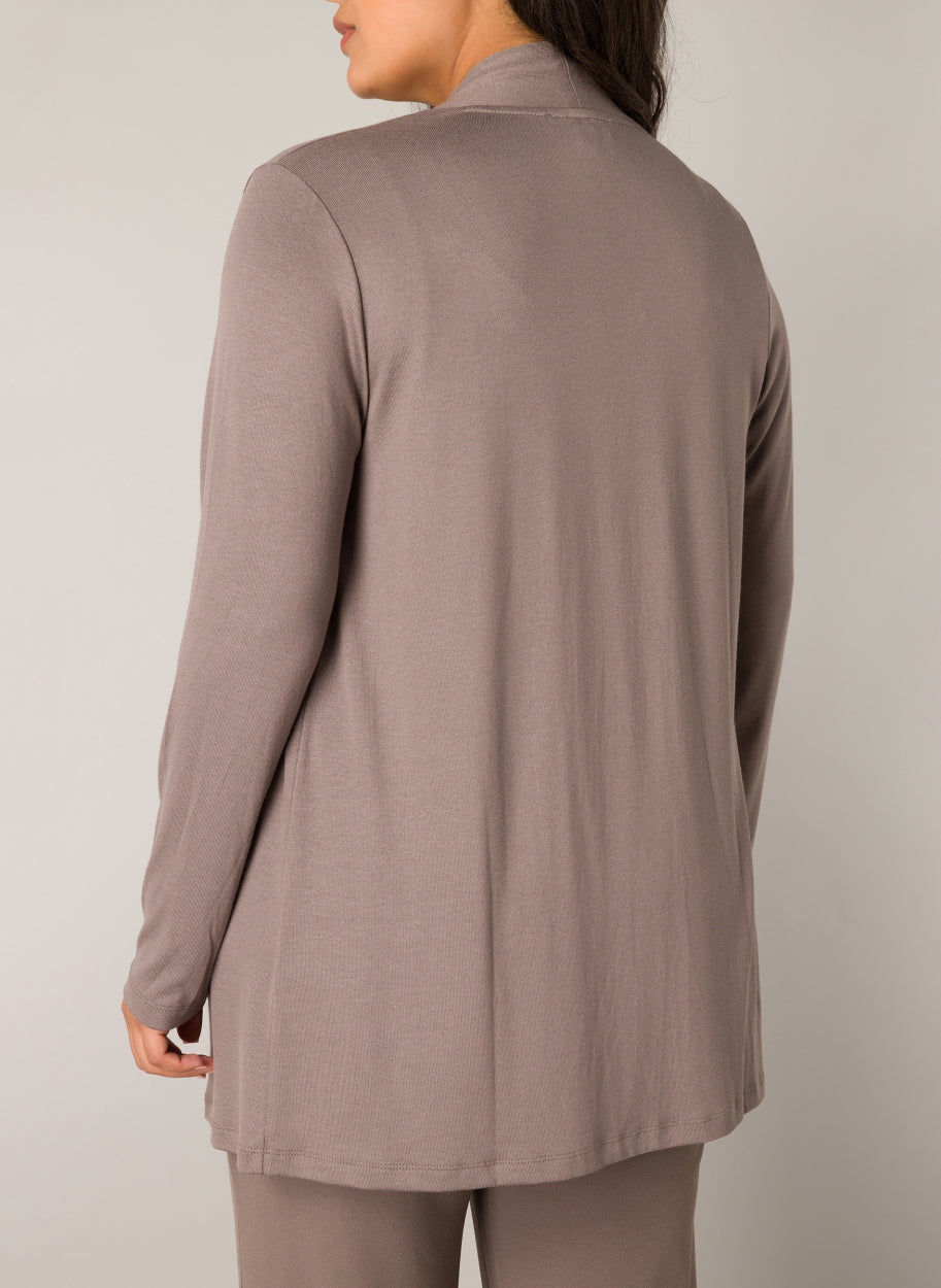 Ayla -neuletakki, dark taupe, Base Level Curvy