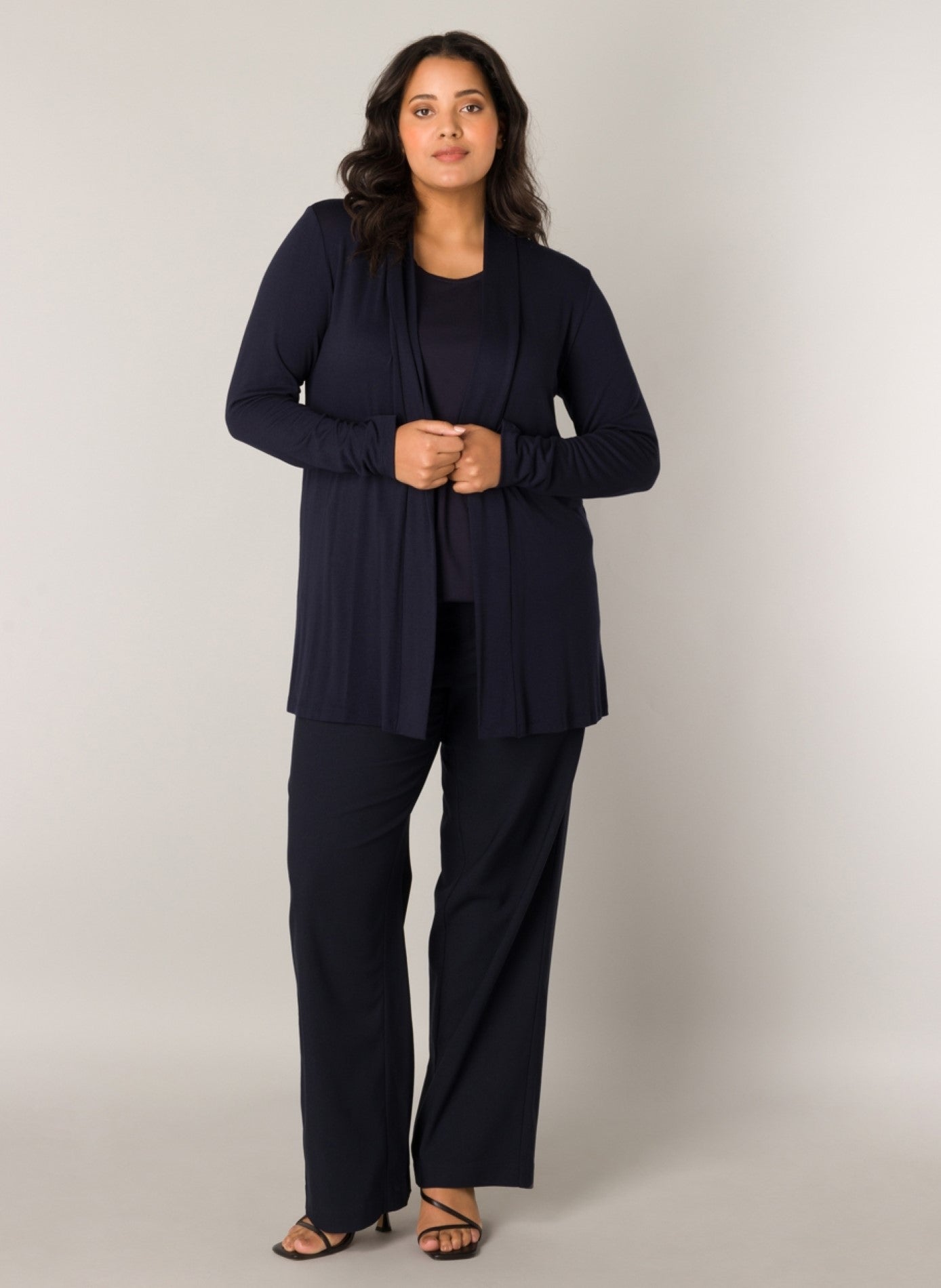 Ayla -neuletakki, navy, Base Level Curvy