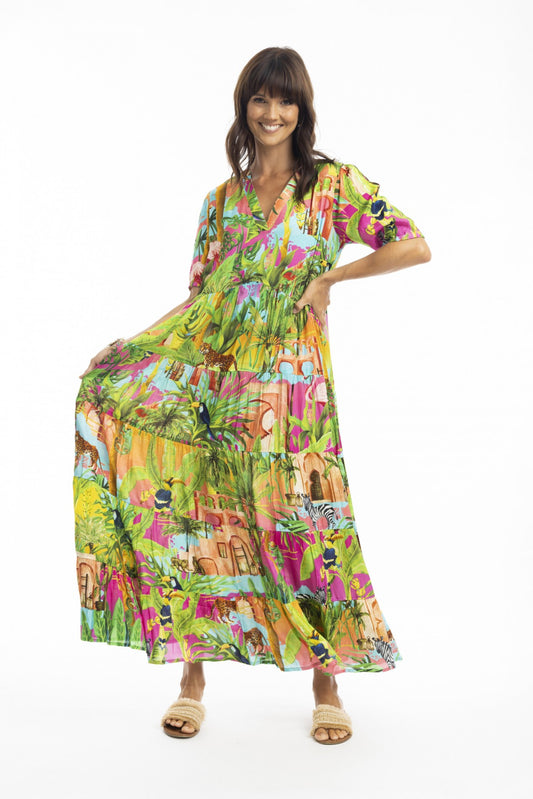 Lani Dress Maxi Peak -mekko, värikäs, Orientique