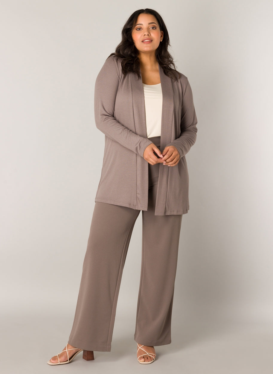 Ayla -neuletakki, dark taupe, Base Level Curvy