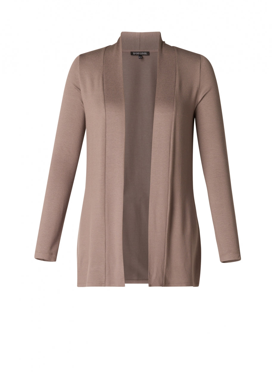 Ayla -neuletakki, dark taupe, Base Level Curvy