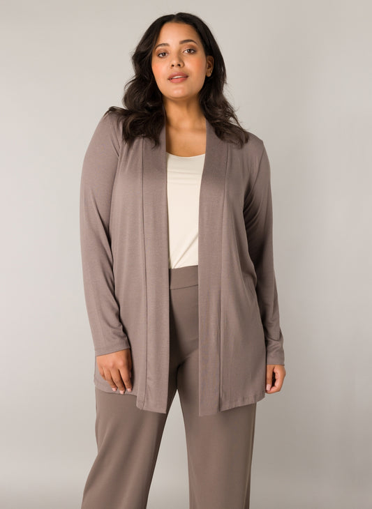 Ayla -neuletakki, dark taupe, Base Level Curvy