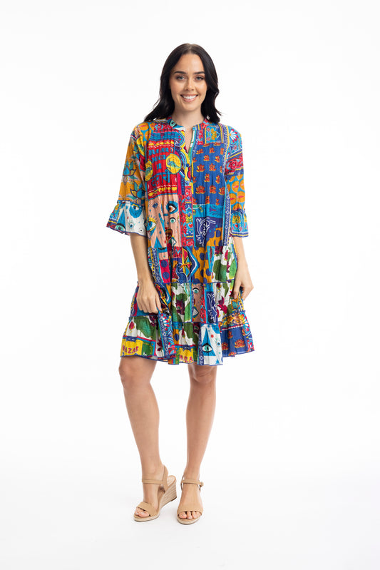 Amritsar -mekko, värikäs, Orientique