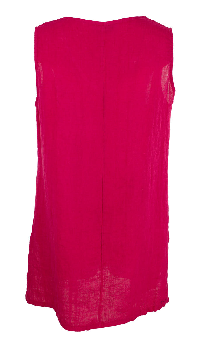 Singlet long linen -toppi, fuksia, Boheme