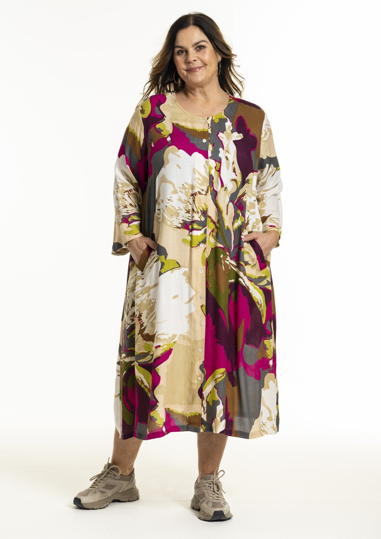 Linette paitamekko, beige/kirsikka, Gozzip