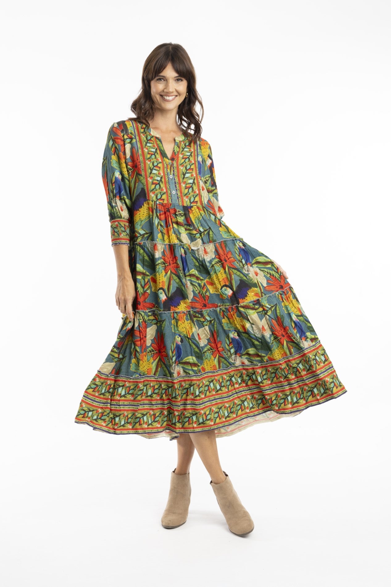 Galapagos Dress Placket layered, Escape by Orientique