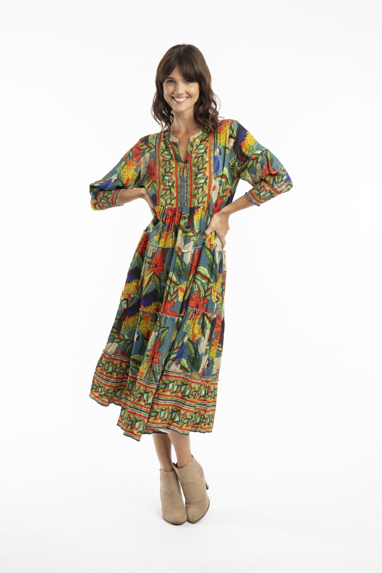 Galapagos Dress Placket layered, Escape by Orientique