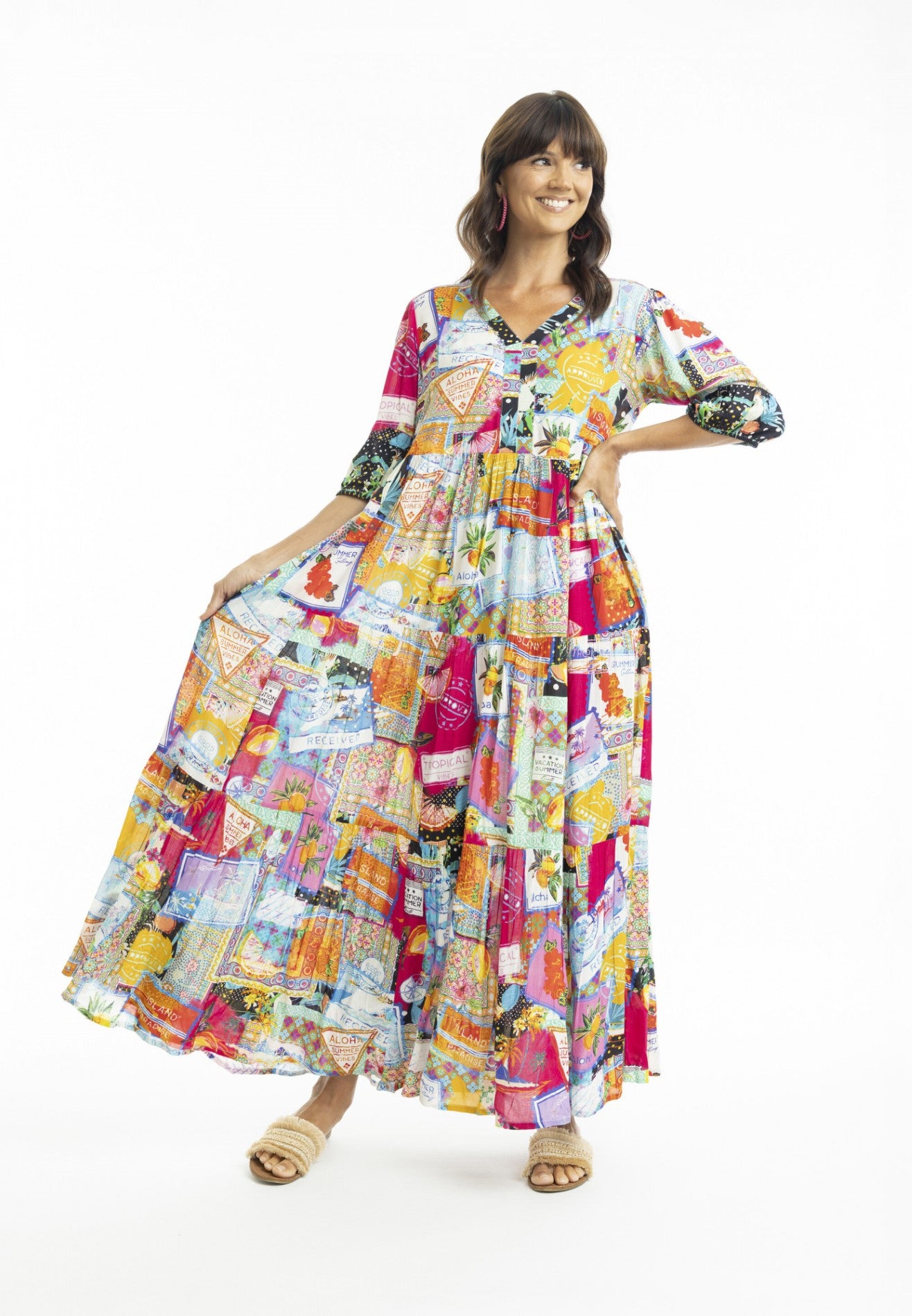 Lana -maximekko, pinkkisävyinen, Orientique