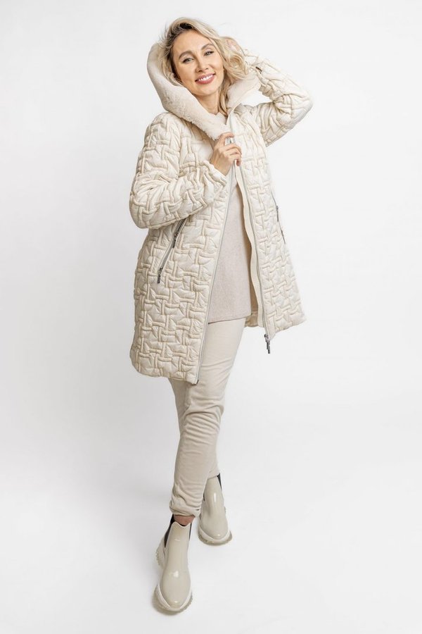 Stella -joustava tikattu takki, kermanvalkoinen, Tuula Rossi, ALE -30% (ovh. 699€)